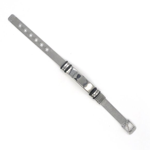 Mens mesh bracelet with personalized name plate. - Picture 3 of 4